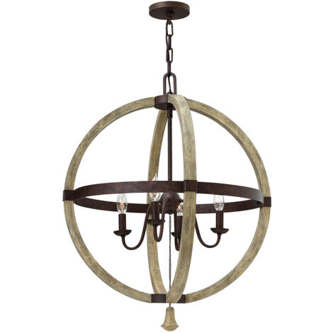 Elstead Middlefield - Lampadario 4 Luci Ferro Finitura Ruggine, E14