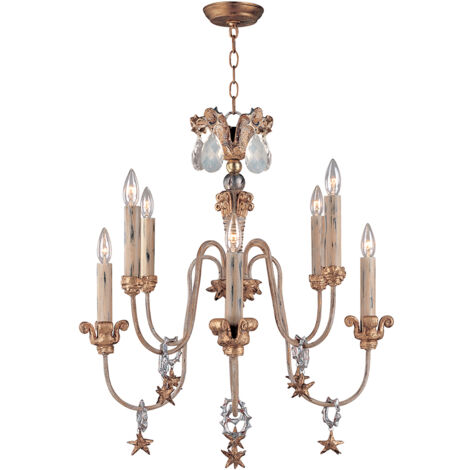 Elstead Mignon - Lampadario a 8 Luci Finitura Oro e Argento, E14