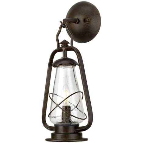 Elstead Miners - 1 Licht Außenwandlaterne Licht Altbronze IP44, E14