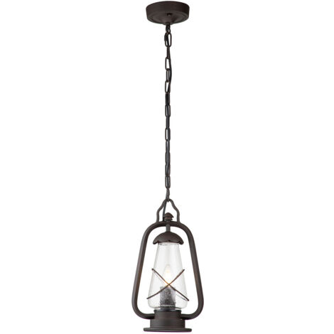 Elstead Miners - Lanterna a Catena da Soffitto da Esterno 1 Luce Bronzo Antico IP44, E14