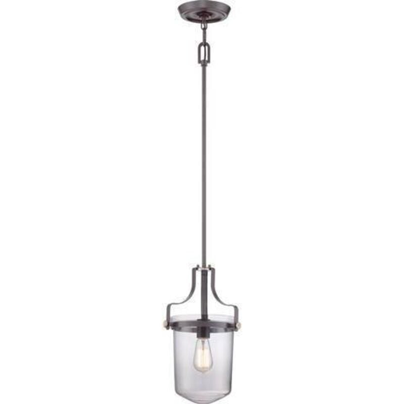 Mini sospensione a soffitto a 1 luce bronzo occidentale, E27 - Elstead