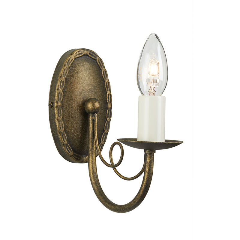 Applique Industrial Nordico Minster Acciaio Nero Oro 1 Luce E14