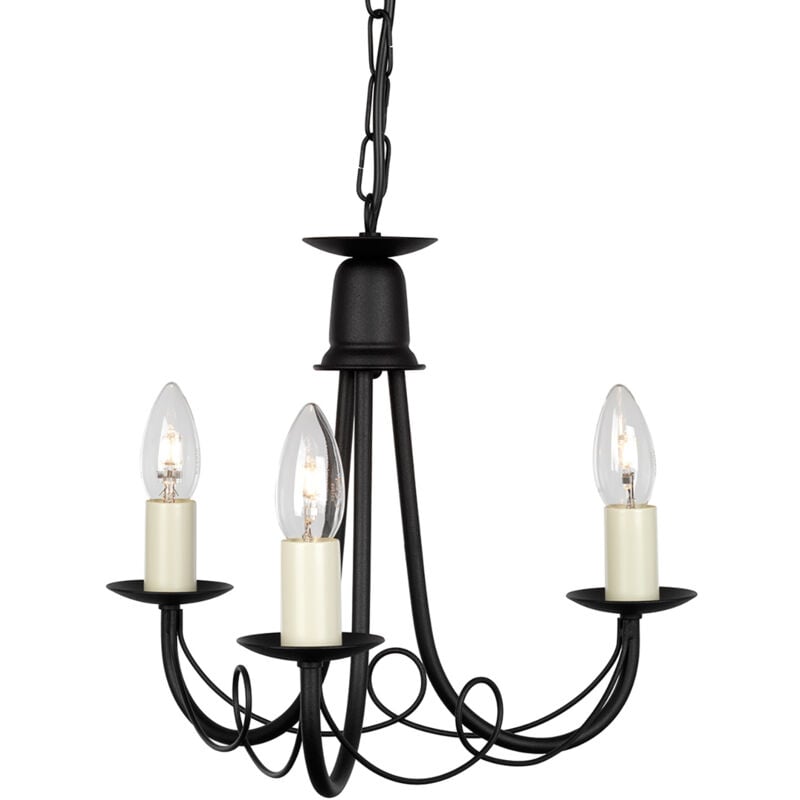 Elstead - Lampadario Industrial Nordico Minster Acciaio Nero 3 Luci E14