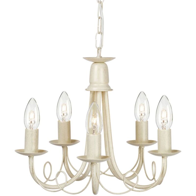 Minster - Lampadario a 5 luci avorio, finitura