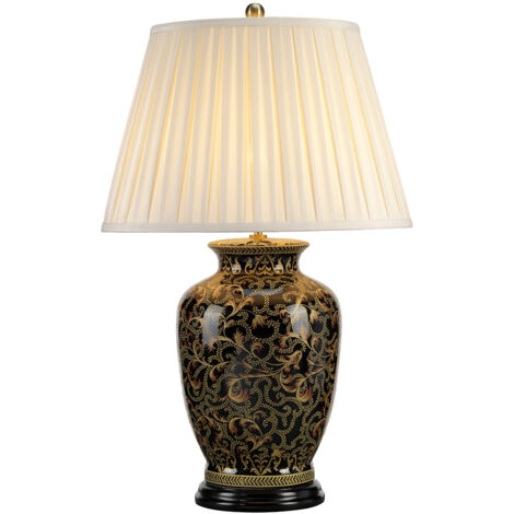 Elstead Morris - 1 leichte große Tischlampe schwarz, gold, E27
