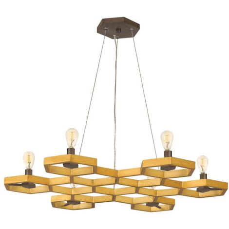 Elstead Moxie - Lampadario a sospensione a 6 luci oro, attacco E14