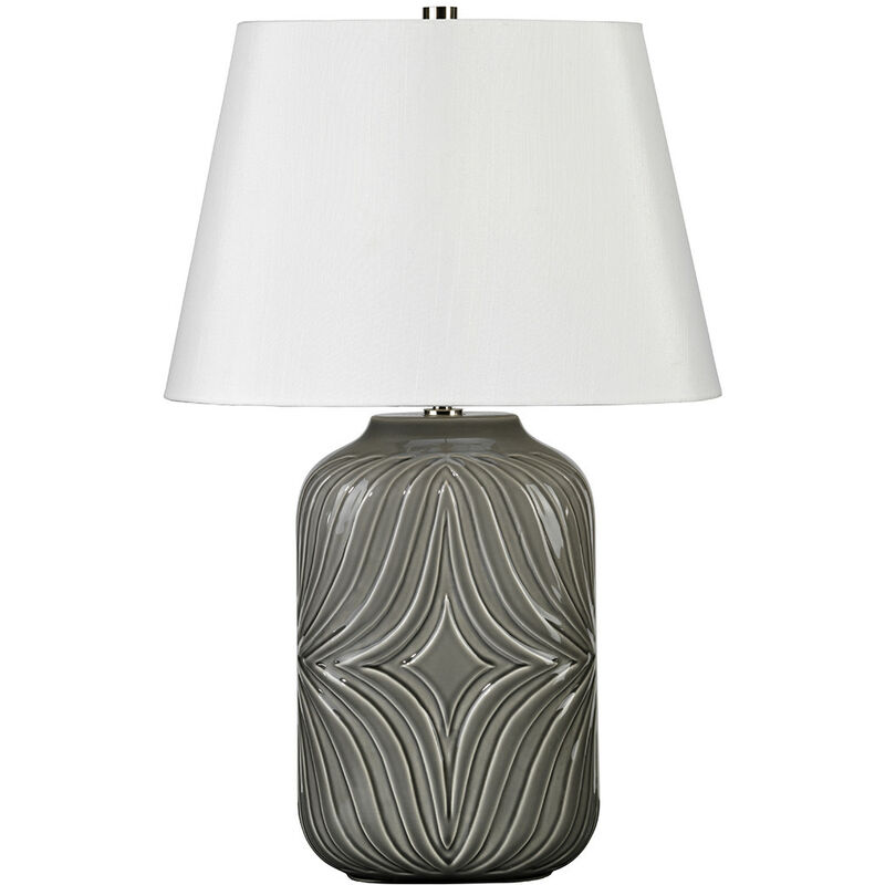 Muse Grey - 1 Light Table Lamp Grey, E27 - Elstead