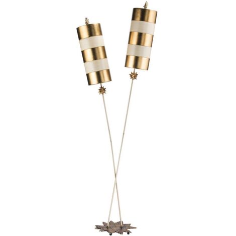 Elstead Nettle Luxe - Lampadaire à 2 ampoules Or, Taupe, E27