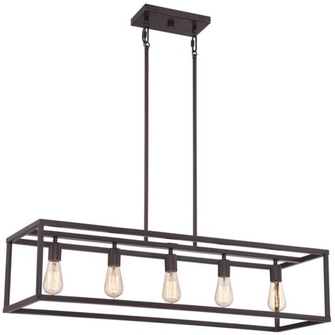 Elstead New Harbor - 5 Light Pendel Bar Island Kronleuchter Light Western Bronze, E27