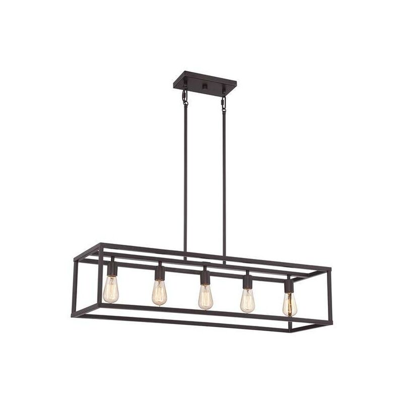 New Harbor - Lampadario a 5 luci con barra a isola, bronzo occidentale, E27 - Elstead