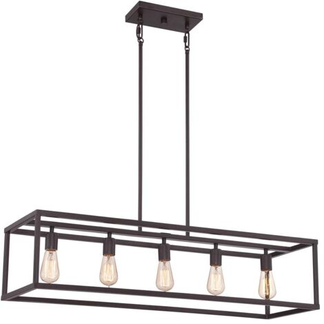 Elstead New Harbor - Lampadario a 5 luci con barra a isola, bronzo occidentale, E27
