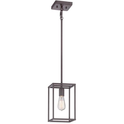 Elstead New Harbor - Mini sospensione a soffitto a 1 luce bronzo occidentale, E27