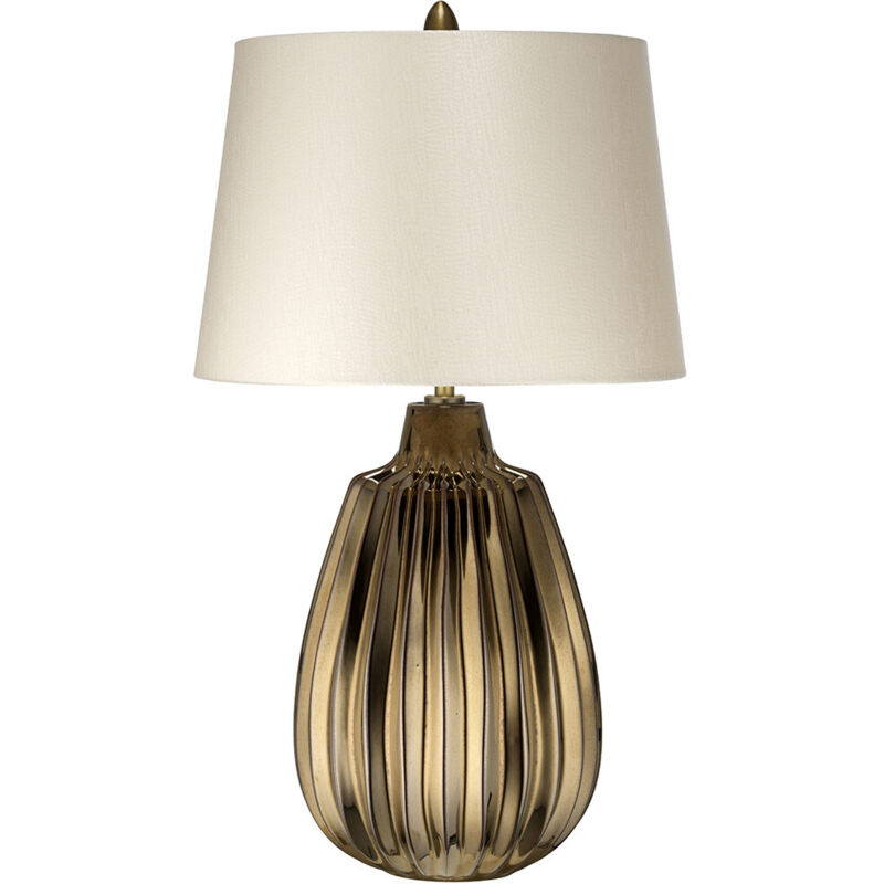 Elstead Newham 1 Leichte Kleine Tischlampe, Bronzekeramik, Perlmutt, E27