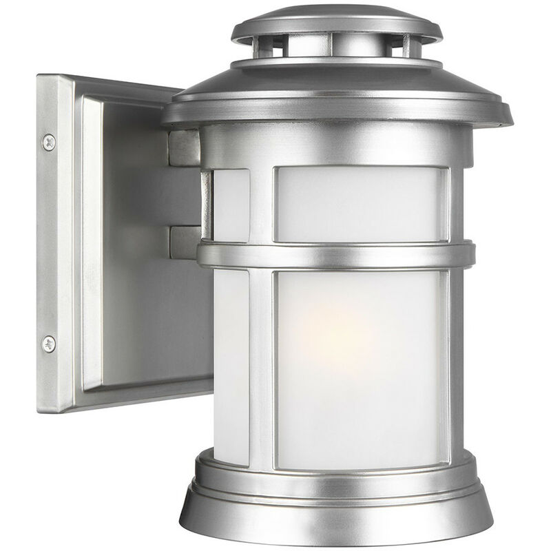 Newport Outdoor 1 Light Wall Lantern, Painted Brushed Steel, IP44, E27 - Elstead