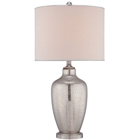 Elstead Nicolls - 1 lampe de table lumineuse en verre mercure, E27