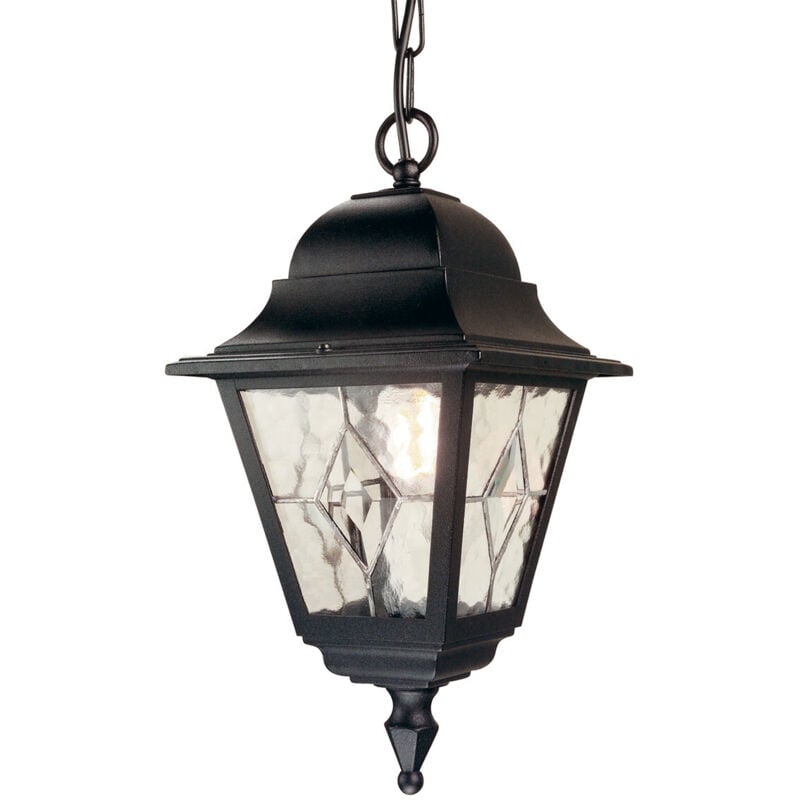 Elstead Norfolk - Lanterna a Catena da Soffitto per Esterno 1 Luce Nera IP43, E27