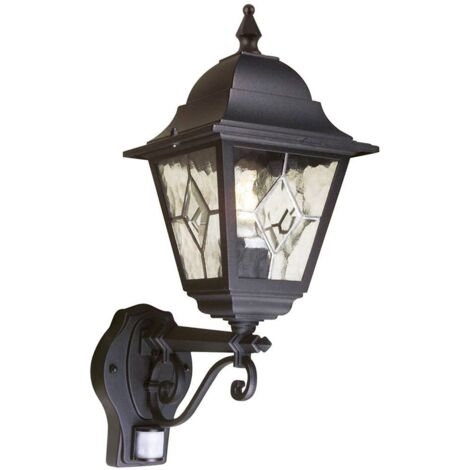 Elstead Norfolk - Lanterna con sensore di movimento per esterni a 1 luce Nera IP43, E27