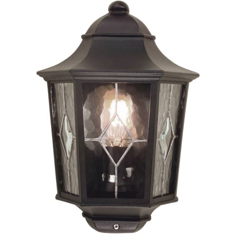 Norfolk - Mezza Lanterna da Parete per Esterni 1 Luce Nera IP44, E27 - Elstead