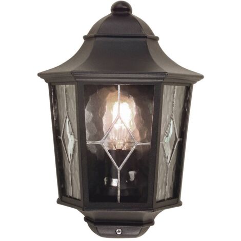 Elstead Norfolk - Mezza Lanterna da Parete per Esterni 1 Luce Nera IP44, E27