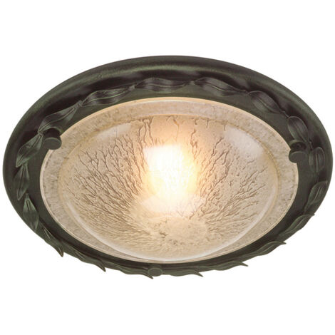 Elstead Olivia - 1 Light Flush Deckenleuchte Schwarz, Gold, E27