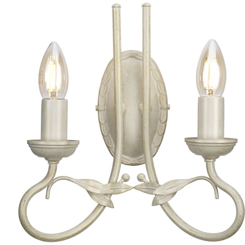 Elstead Olivia - Applique per interni a 2 luci con candela oro, avorio, attacco E14