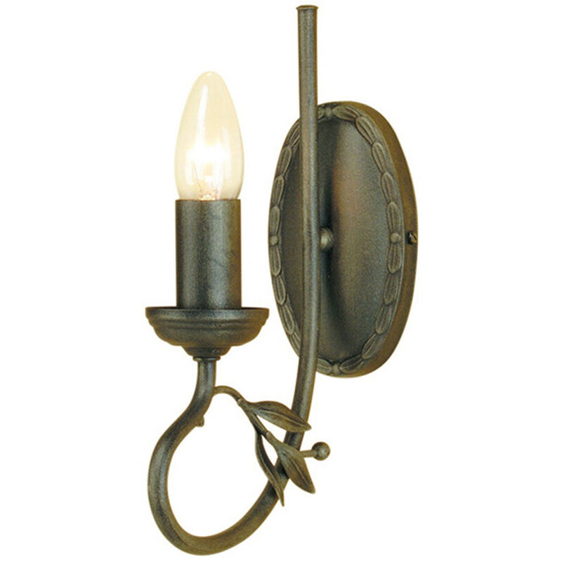 Elstead - Olivia - Lampada da parete a candela per interni a 1 luce Nero, Oro, E14