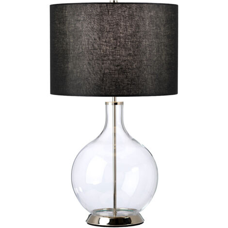 Elstead Orb Lampada da tavolo con paralume rotondo nichel lucido