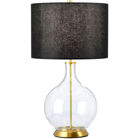Elstead Orb Lampe de table avec abat-jour rond laiton vieilli