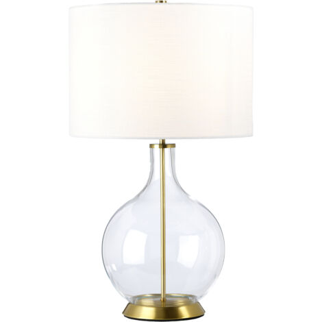 Elstead Orb Lampe de table avec abat-jour rond laiton vieilli