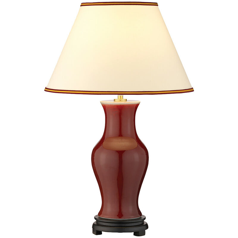 Elstead - Oxblood Table Lamp with Round Tapered Shade, Oxblood