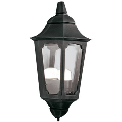 Elstead Parish - 1 Licht Außenwand Halblaterne Hellschwarz IP44, E27