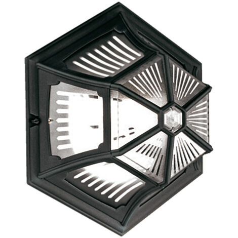 Elstead Parish - Lanterne de plafond affleurante extérieure à 1 ampoule noire IP44, E27