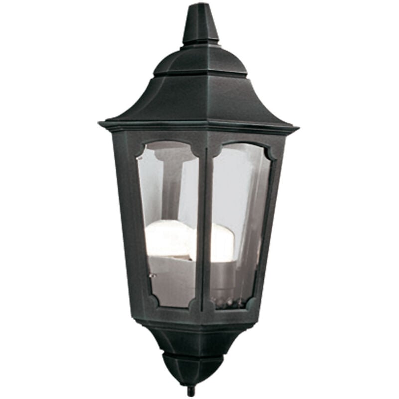 Parish - Mezza Lanterna da Parete per Esterni 1 Luce Nera IP44, E27 - Elstead