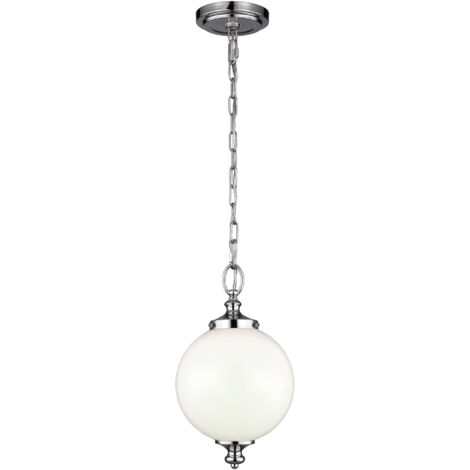 Elstead Parkman - 1 Light Small Globe Deckenanhänger aus poliertem Nickel, E27