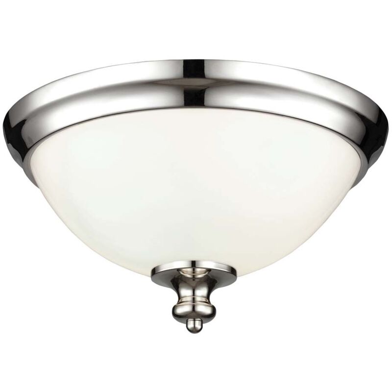 Elstead - Plafoniera soggiorno lampada luce acciaio vetro nichel d 33 cm classica