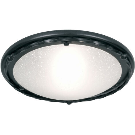 Elstead Pembroke - 1 Light Flush Deckenleuchte Schwarz, E27