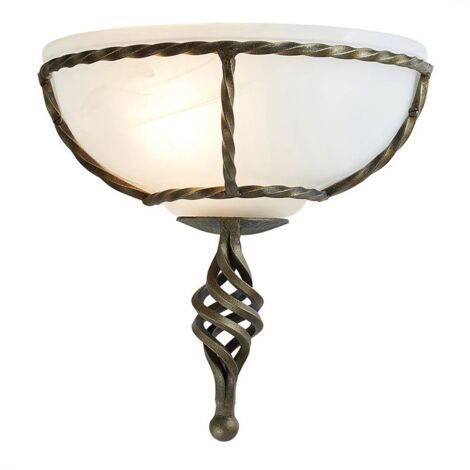 Elstead Pembroke - 1 Luce per interni da parete Uplighters Nero, Oro, E27