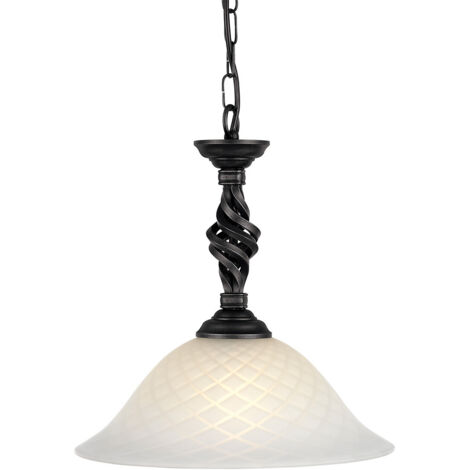 Elstead Pembroke - Sospensione a soffitto a cupola a 1 luce nera, E27