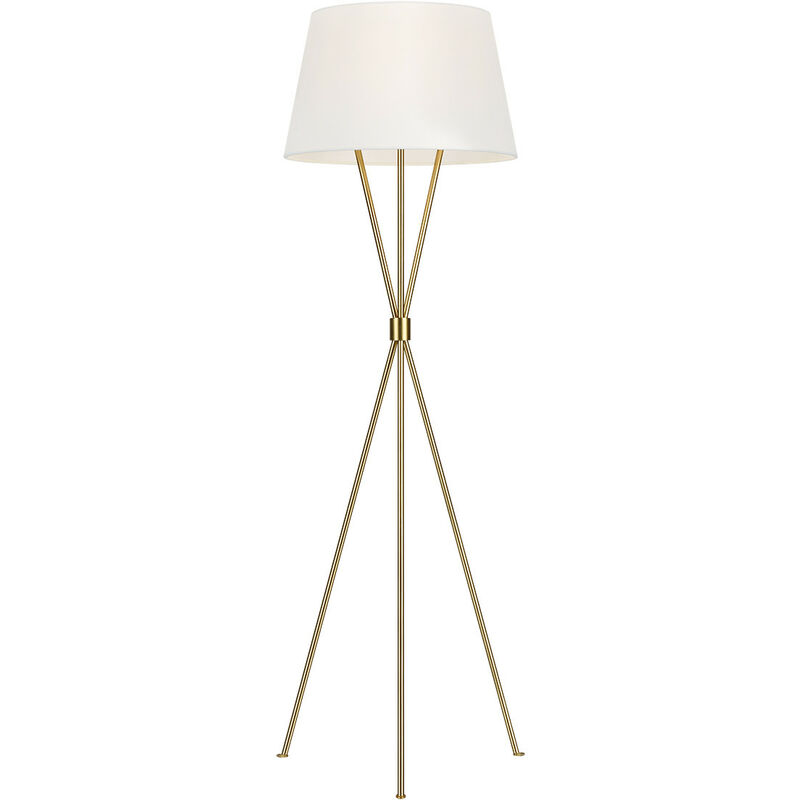 Elstead - Penny 1 Light Floor Lamp, Burnished Brass, E27