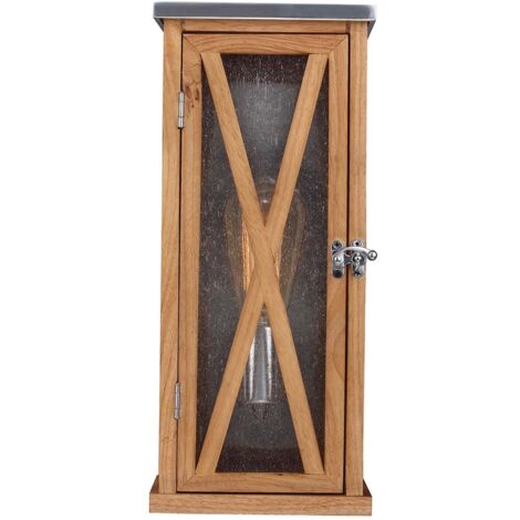 Elstead - Petite lanterne murale extérieure à 1 ampoule Chêne naturel clair IP44, E27