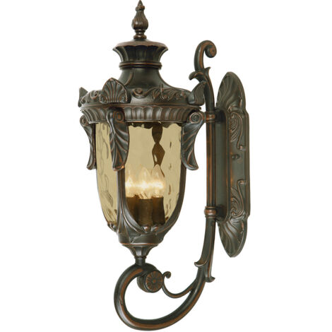 Elstead Philadelphia - 3 Light Outdoor Große Wandlaterne Light Old Bronze IP44, E14