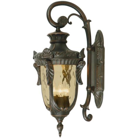 Elstead Philadelphia - Grande lanterne murale extérieure à 3 ampoules, bronze vieilli IP44, E14
