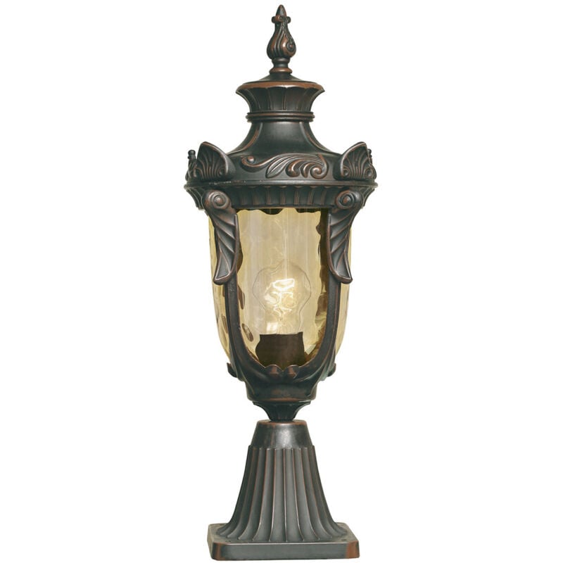 Philadelphia - Lanterna 1 Luce Media da Esterno a Piedistallo Bronzo Antico IP44, E27 - Elstead