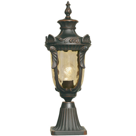Elstead Philadelphia - Lanterne sur piédestal d'extérieur à 1 lumière, bronze vieilli, IP44, E27