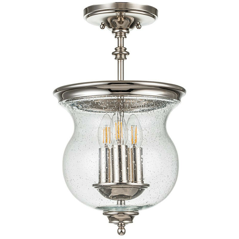 Elstead Pickering Lane 3 Light Lanterns Pendant Ceiling Light, Polished Nickel