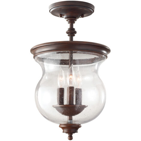 Elstead Pickering Lane - Plafoniera Semi Flush 3 Luci Bronzo Antico, E14
