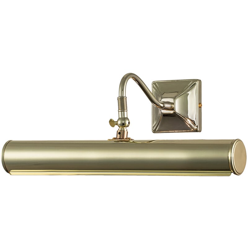 Applique Classica Picture Light Acciaio Ottone Lucido 2 Luci E14