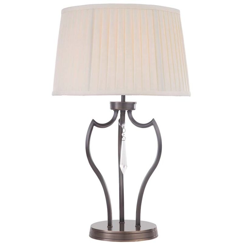 Lampada da tavolo lampada laterale lampada soggiorno bronzo scuro cristalli nickel h 60 cm