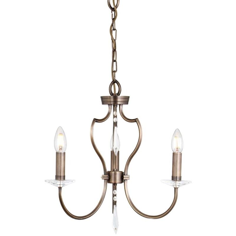 Elstead - Lampadario plafoniera lampada a sospensione lampada a sospensione ottone cristalli bronzo scuro