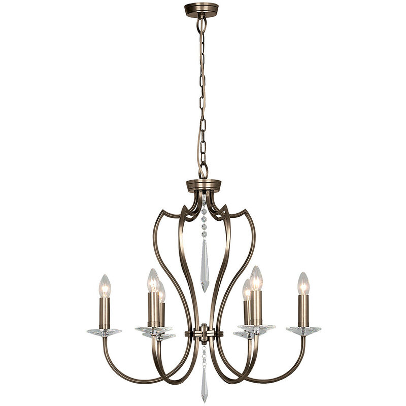 Pimlico - Lampadario a 6 luci finitura bronzo scuro, attacco E14 - Elstead